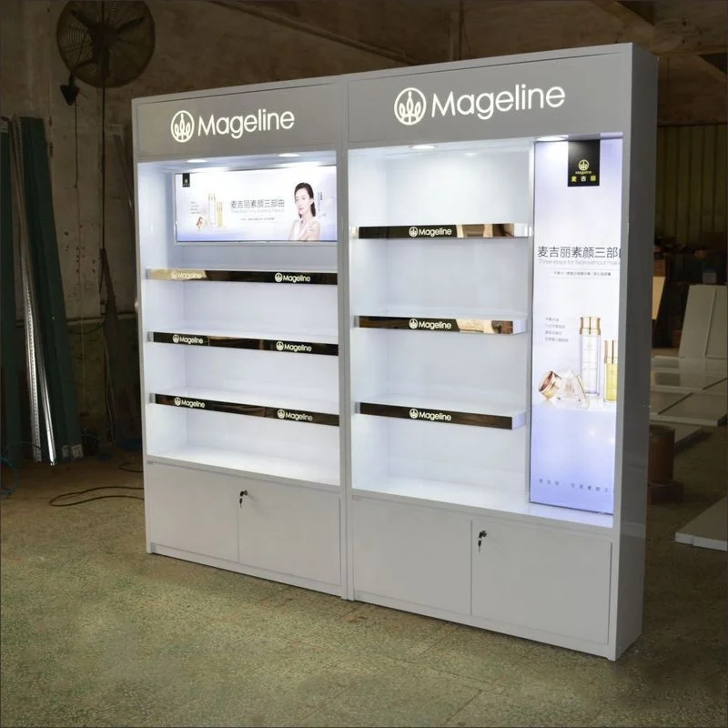 Custom. High Quality Perfume Display Furniture Cosmetics Display Showcase Fashion Perfume Shop Display Cabinet