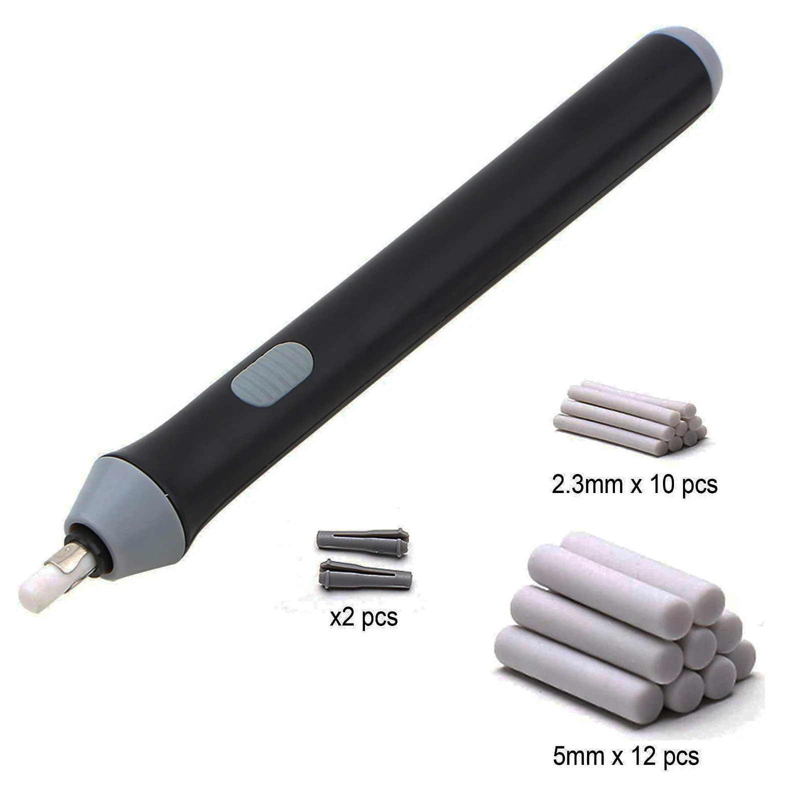 

Electric Eraser Kit with 22pcs Additional Replaceable Rubber Refills (Diameter 2.3mm 10pcs and 5mm 12pcs)