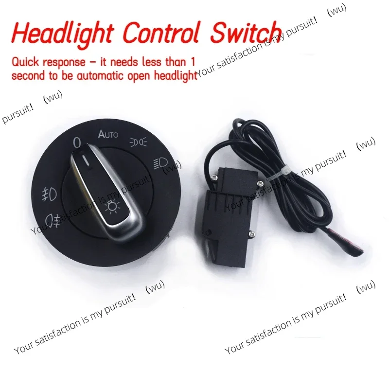 

for Golf MK5 MK6 Passat B6 B7 CC Touran Caddy Tiguan Chrome Headlight Switch 5ND941431B add Auto function