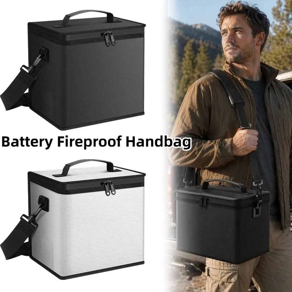 Portable Folding Lipo Safety Bag Waterproof Top Handle Battery Fireproof Handbag Explosion-Proof Double Zipper