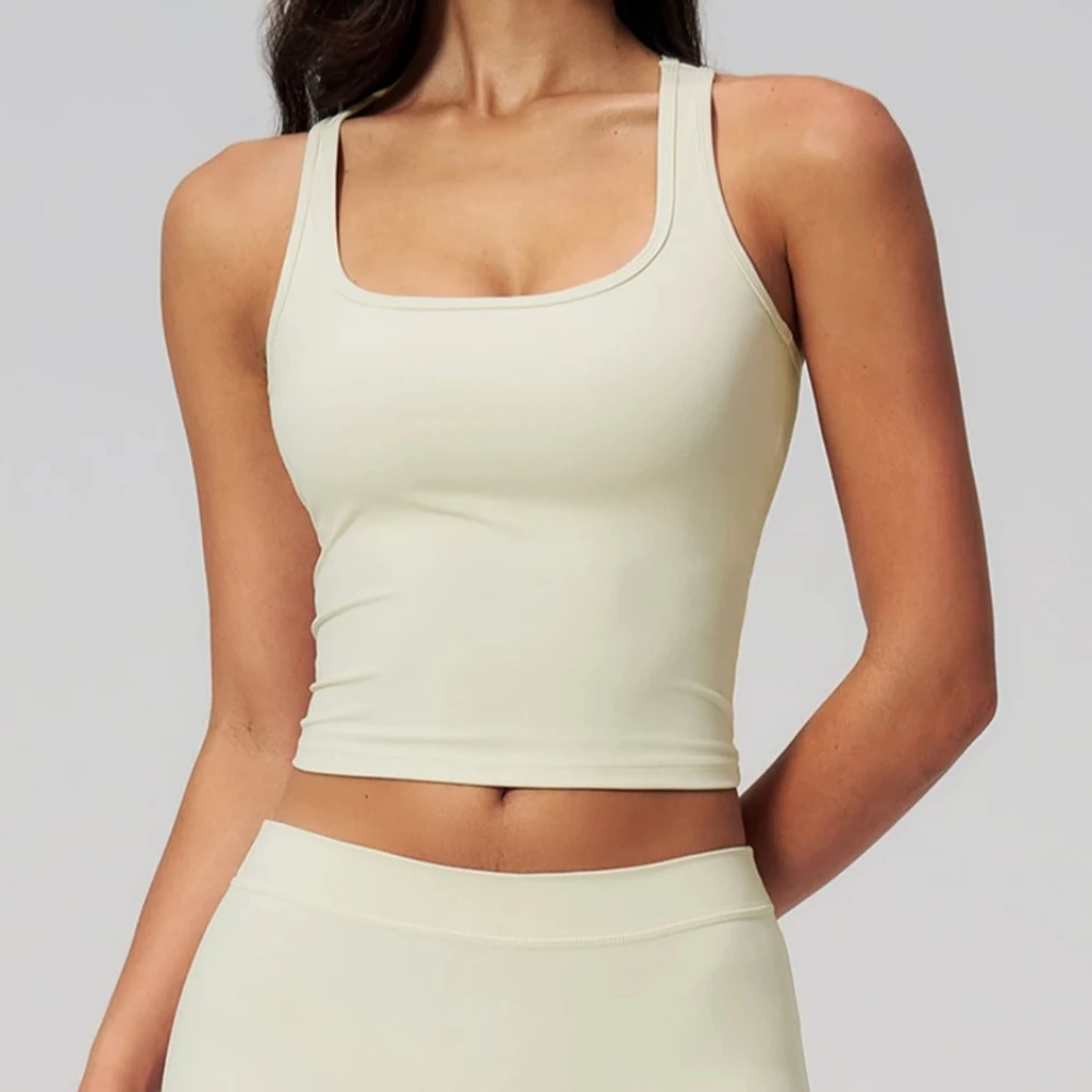 

Yoga Vest Women Short Sleeve I-shape Back Running Tank Top Gym Bra Padded Push Up Running Workout Tops Solid Nylon Fitness Vest