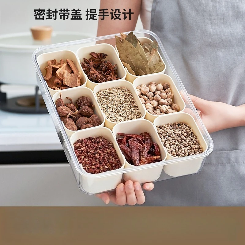 Food Grade Spice Storage Box Airtight Waterproof Kitchen Spice Organizer for Cinnamon Star Anise