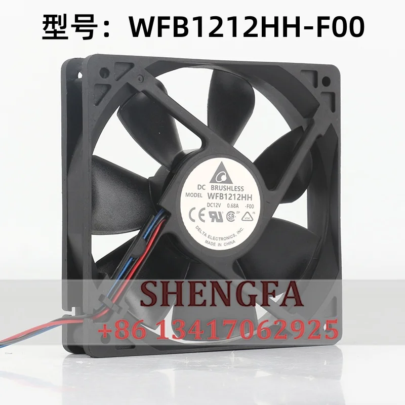 Cooling Fan Delta 120x120x25MM 12025 12CM Dual Ball High air Volume Speed Measurement WFB1212HH-F00 DC12V 0.68A
