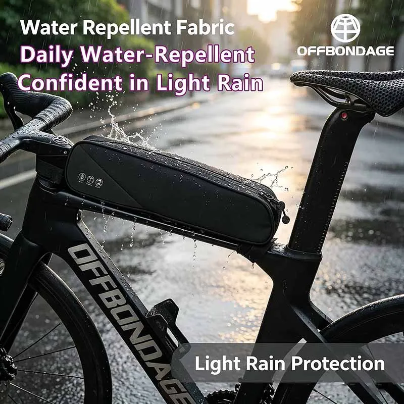OFFBONDAGE 2.5L Gravel Bike Bag Bicycle Frame Bag Waterproof Cycling Tube Bag MTB Road Bike Front Bag With Straps Large Storage
