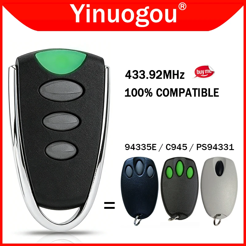 

For HOMENTRY PS94331 MERLIN C945 94335E Garage Door / Gate Remote Control 433.92MHz Rolling Code Handheld Transmitter Opener