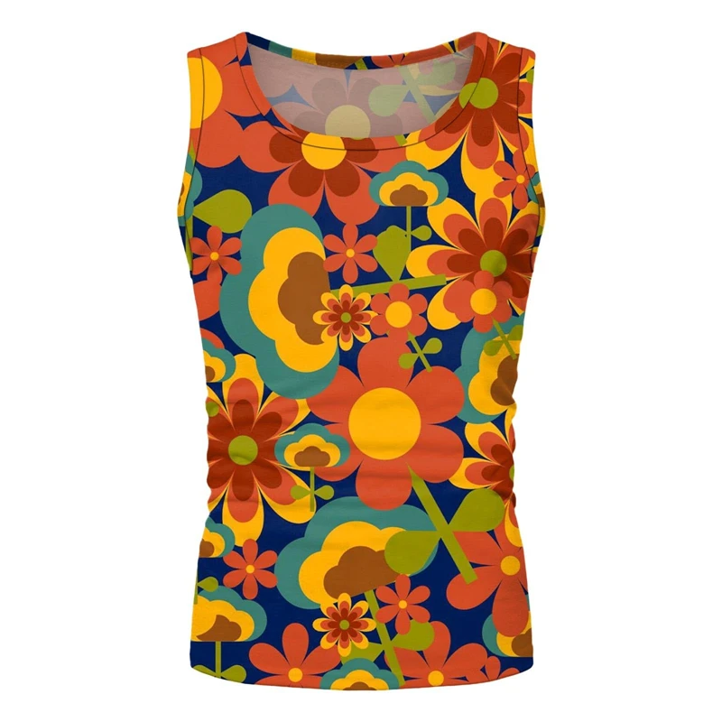 

Summer New Flowers 3D Print Tank Tops Women Fashion Streetwear Oversized O-Neck Vest Off Shoulder Sleeveless Woman Comfort Tops