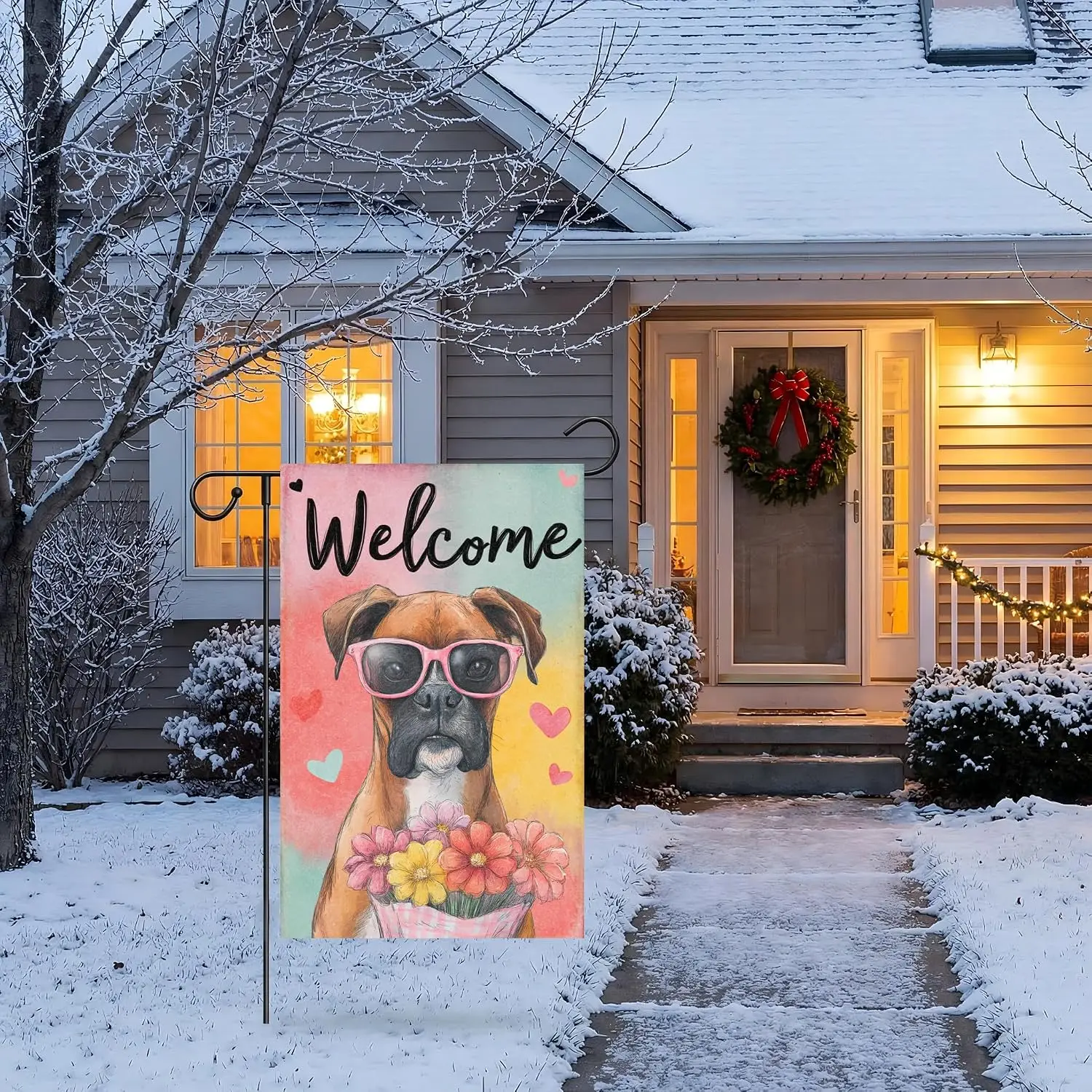 Happy Mother's Day Boxer Dog Garden Flag 12x18 Double-Sided Small Welcome Party Courtyard Lawn Decoration MMZ - view 5