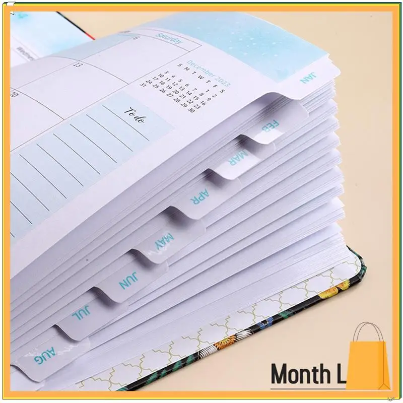 L53A-Planner Planificador Semanal 2024 Encuadernación En Espiral Con Pestañas, Enero - 2024, 15,5X21,5Cm D