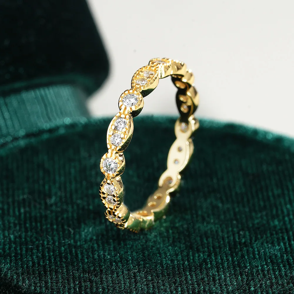 

Hot Sell 18k real gold Rings with Curved Surfaces in the Diamond Rings of MoIssanite Women's Ring Accessories Wedding Jewe