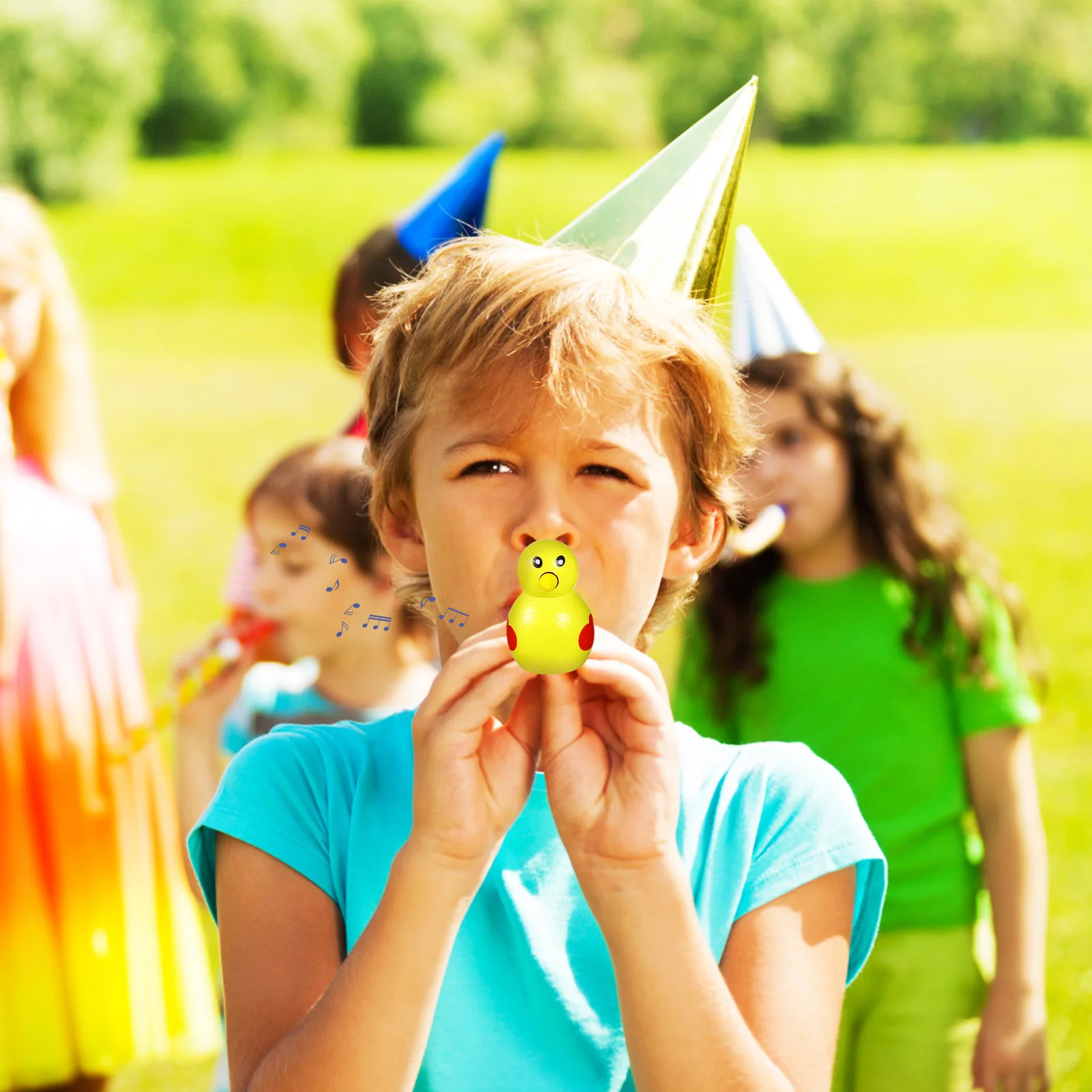 7Pcs Wood Animal Whistles Colorful Cartoon Shapes Musical Educational Gifts Improve Kids Sound Rhythm Lung Exercise