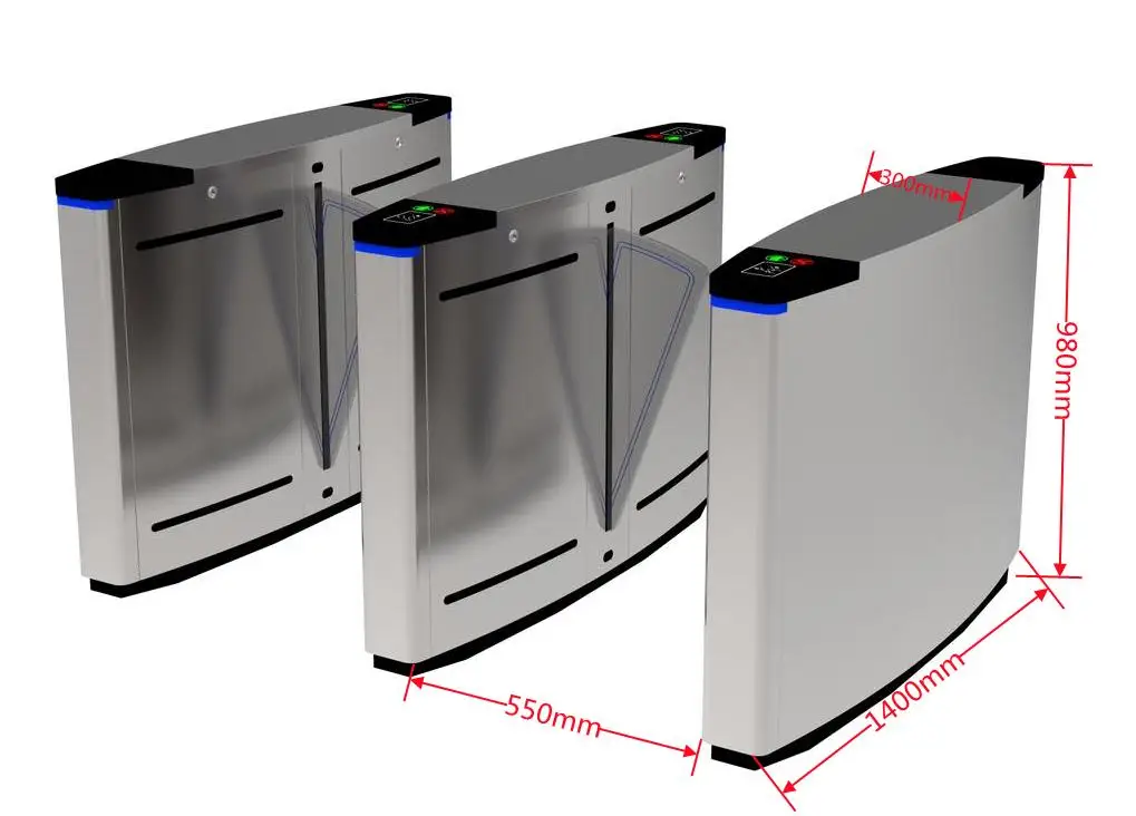 Security Barrier Gate Swing Flap Turnstiles Automatic Glass Swing Gate Turnstile Machine for Entrance & Exit