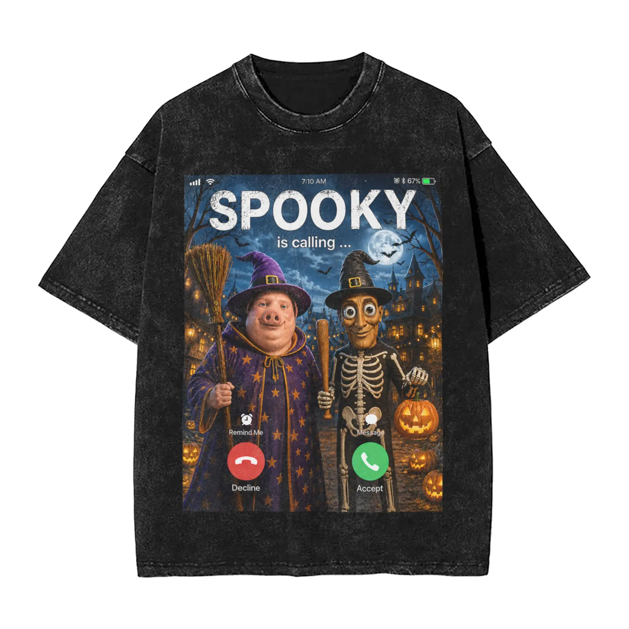 Spooky Calling Tung Tung Sahur John Pork Funny Meme Brainrot T-Shirt Short Sleeve Streetwear Tshirt Summer Casual Oversize Tees
