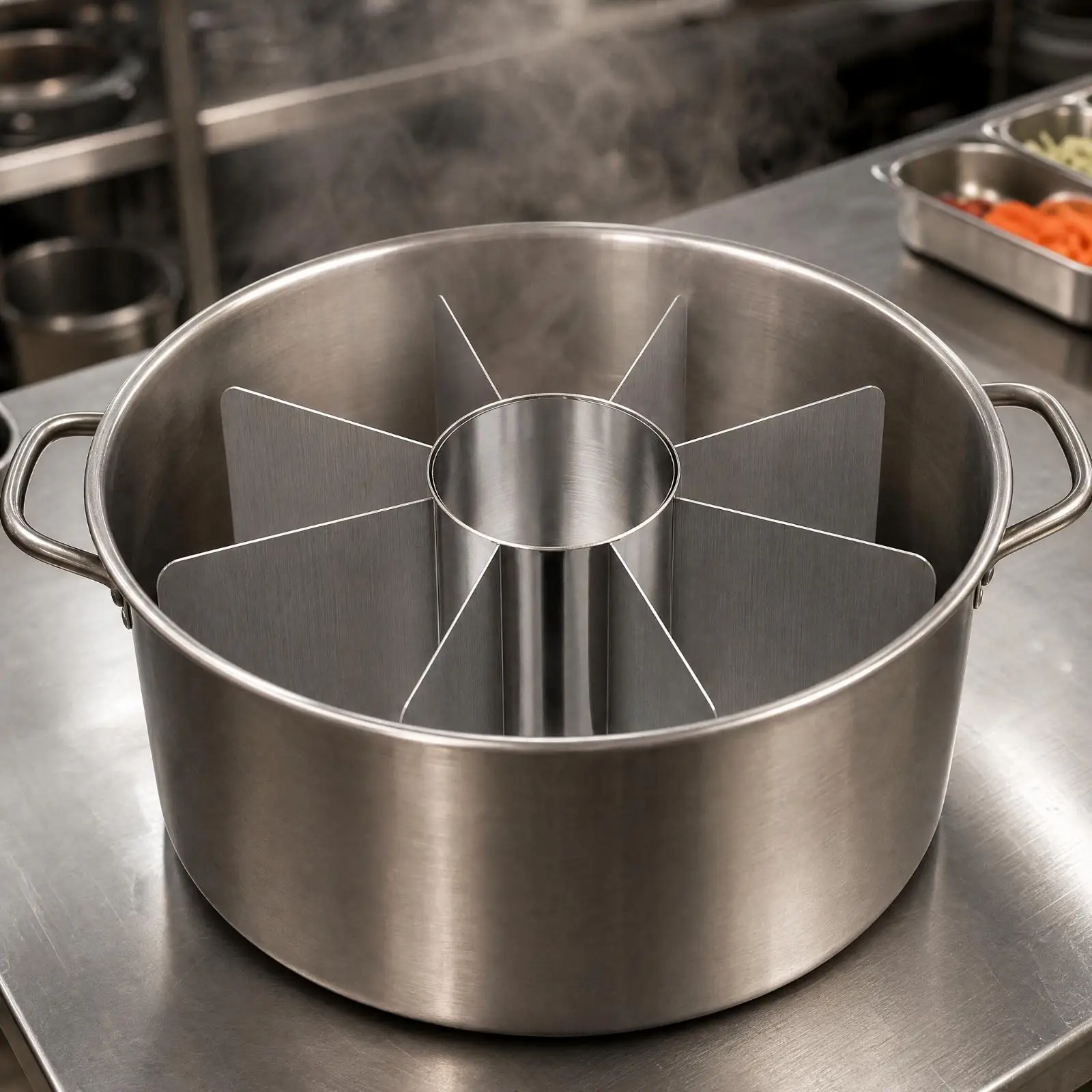 Soup Pot Divider Insert Stainless Steel Detachable Radial Panels for Hot Pot Skewer Broth Multi Section Cookware