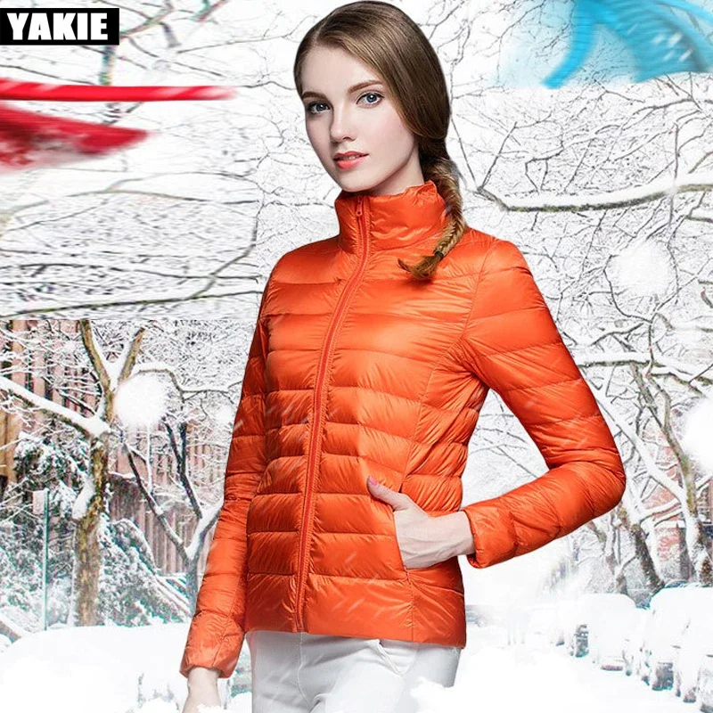2022 New Fashion Women Winter 90% white Down Jackets Warm stand collar Slim Coat And Jacket Female Ladies Snow Outwear clothes