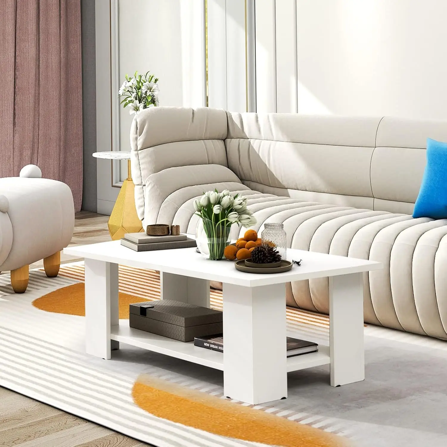 

Coee Table with Storage, ern Soa Side Center Table or Small Space, Accent TV Stand or Living Room, Retion Room & Dining Room, Ea