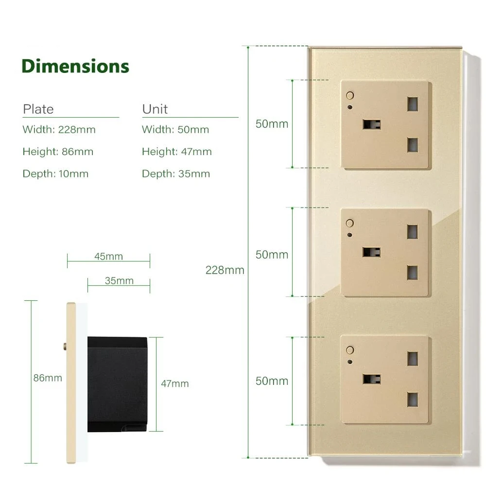 WiFi Smart Wall Sockets UK Electric Plug Mounted Outlets 13A App Remote Voice Control Timer by Tuya Smartlife Alexa Google Home