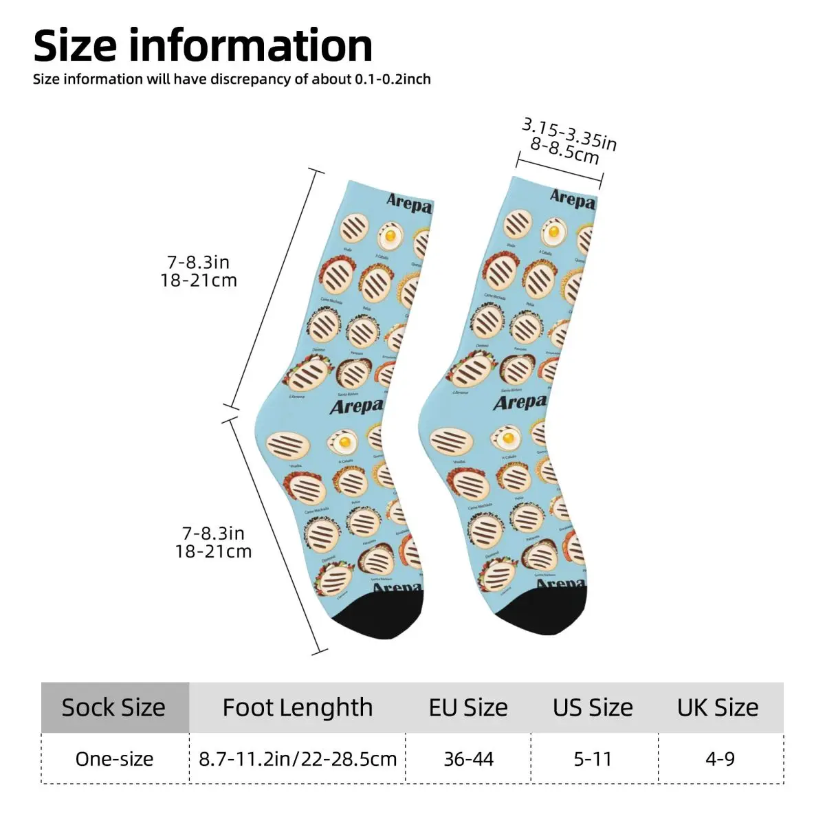 Arepa Guide Venezuela Latin Fast Food Socks Harajuku Sweat Absorbing Stockings All Season Long Socks Accessories for Man Woman