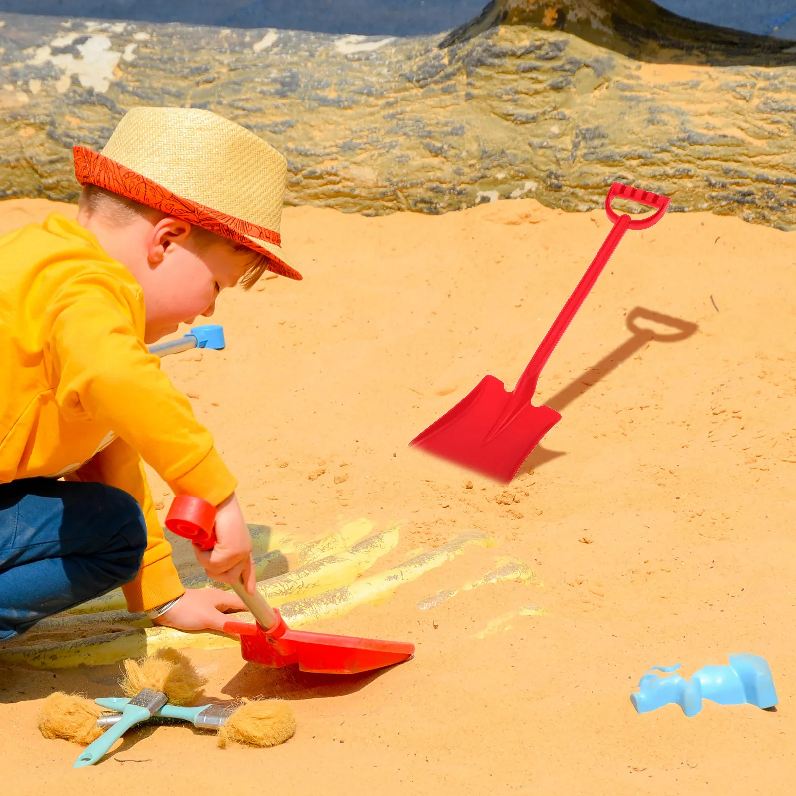 子供用赤いプラスチック製ビーチシャベル、砂や雪用のスコップ、 - Kids Outdoor Yard Tools のレビューと価格