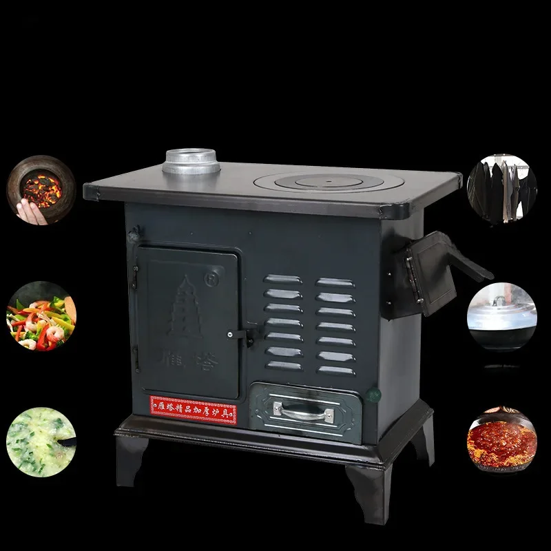 Outdoor dual-purpose cast iron heating furnace Thickened firewood coal in winter Household firewood stove Univ