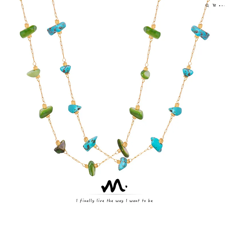 

【Mirrordust】Высококачественное простое красочное ожерелье из натурального камня «Тигровый глаз» ручной работы из бисера для женщин