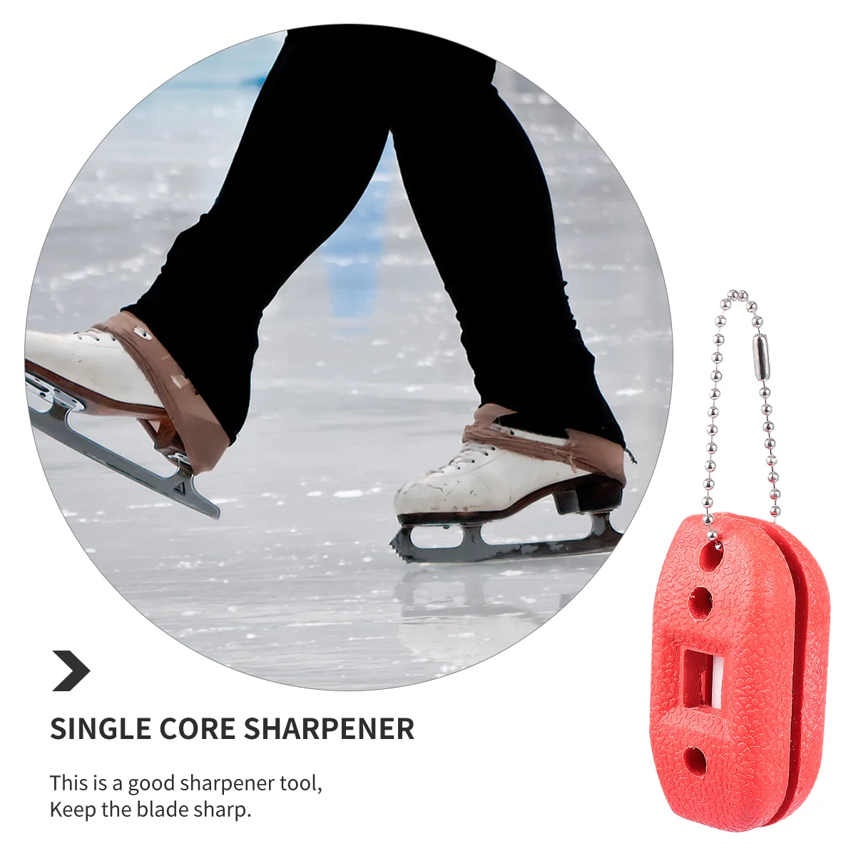 Skate Stone Hockey Ice Blade Maintenance Tool Pucks Conditioner Diamond Hand Held Sharpening Red Plastic