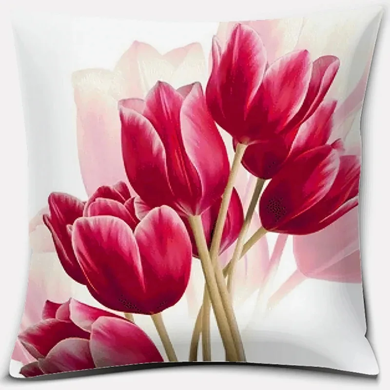Classical rose flower pattern series Nordic style cushion cover pillowcase square pillowcase sofa home office decoration