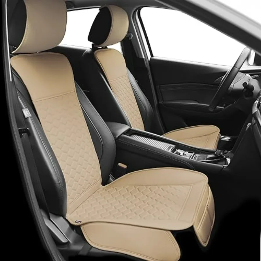 

Auto Car Seat Covers Leather Car Seat Protector for Women Airbag Compatible Diamond Pattern PU Seat Cover Universal Fitness 2PC