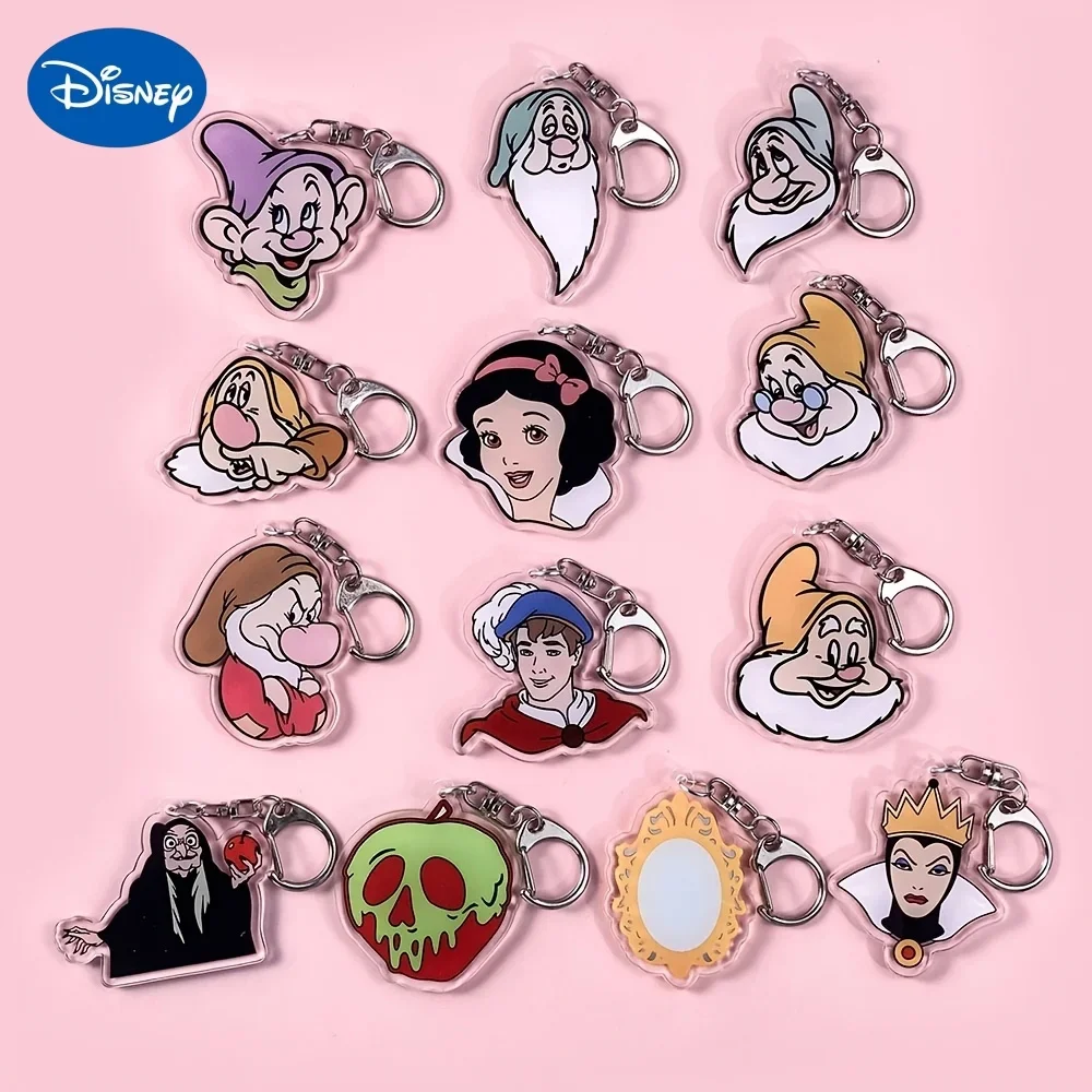 

Ainme Disney Snow White And Seven Dwarfs 2in Acrylic Keychain Cartoon Car Rearview Mirror Hanger Key Decoration Christmas Gift