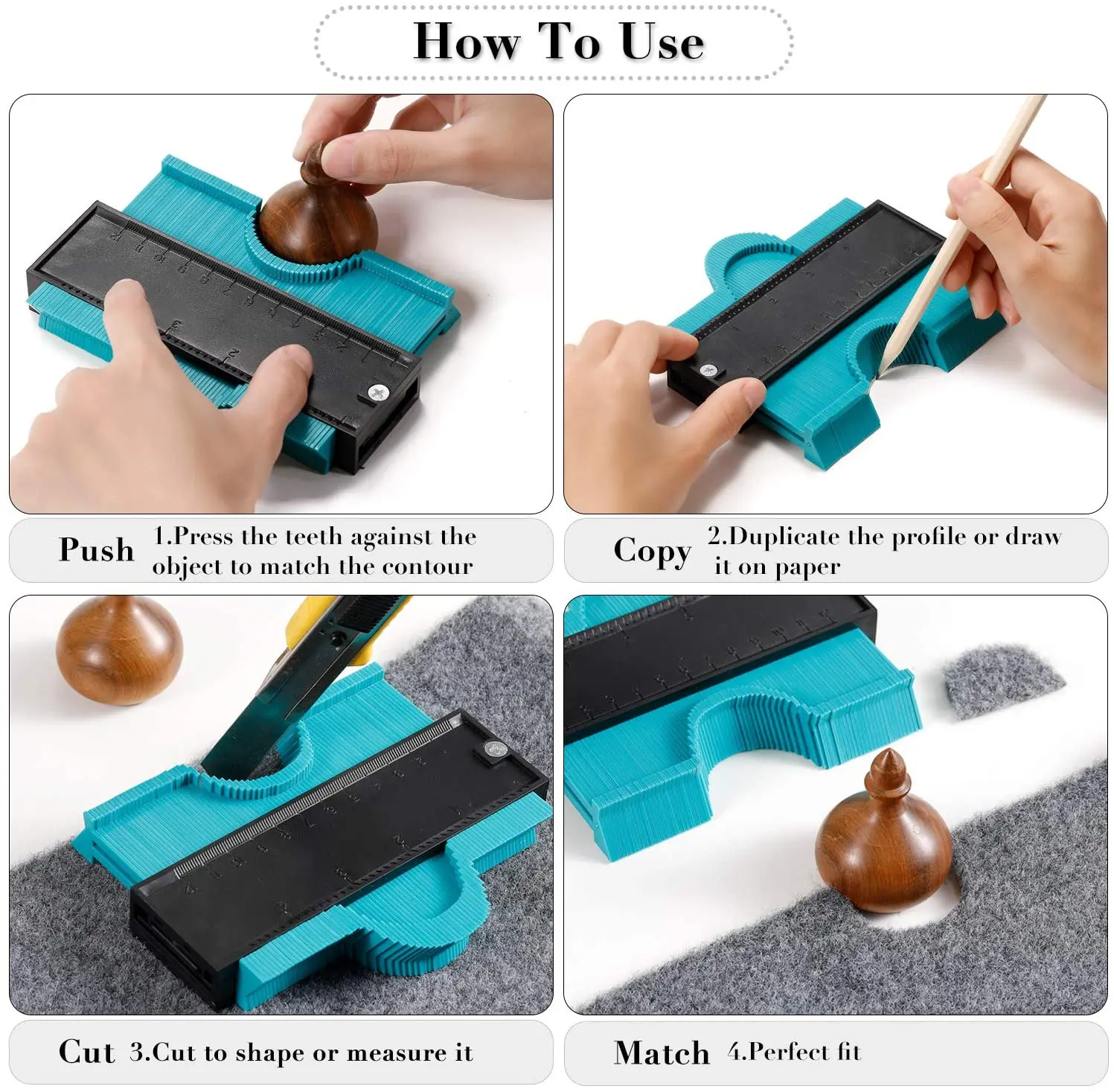 12-25cm Contour Profile Gauge Tiling Laminate Tiles Edge Shaping Wood Measure Ruler with/without lock Tool Contour Shaping