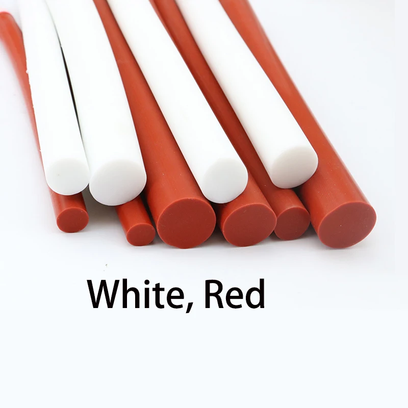 Diameter 2mm-20mm Round Silicone Sealing Strip White Red High Temperature Resistant Solid Rubber Strips Waterproof And Dustproof