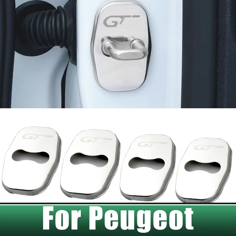 Car Door Lock Cover Protect Case For Peugeot 206 207 208 301 306 307 308 T9 408 3008 4008 406 407 508 5008 607 2008 SW CC GT RCZ