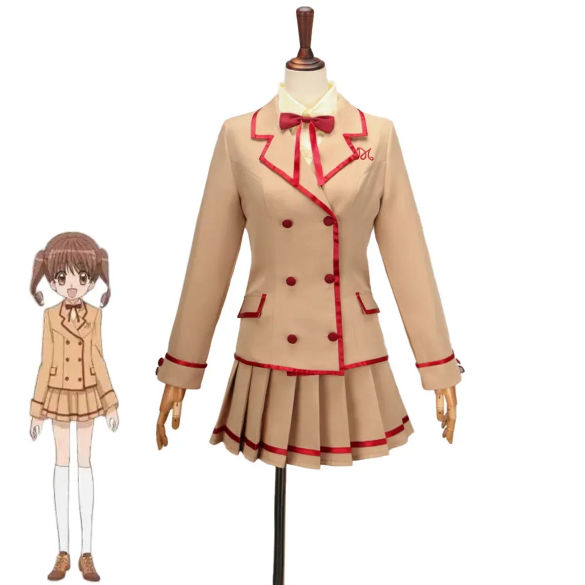 Anime Yumeiro Patissiere Amano Ichigo Cosplay Costume Japan South Korea JK School Uniform Coffee Color Coat Woman Campus Suit