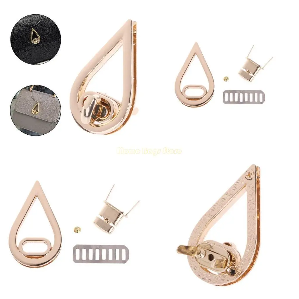 

X90D Water Drop Clasp Turn Lock Twist Locks DIY Leather Handbag Bag Hardware