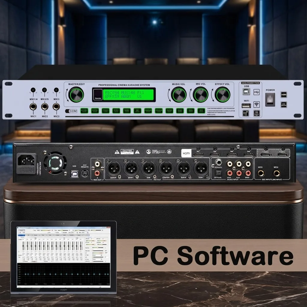 MiCWL KX6+ Digital DTS Decoder 5.1 Channel Audio Processor HDMI WiFi USB, Front Stage Effector with PC for iPhone Software