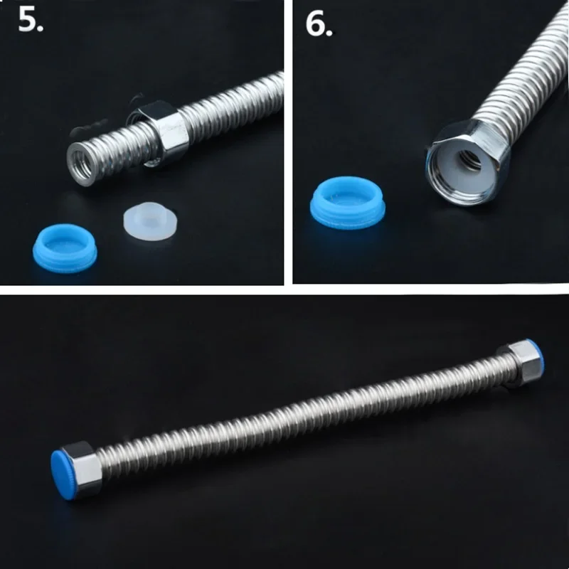5pcs Stainless Steel Bellow Nuts Convert Jack Accessories For Natural Gas Screw Connections