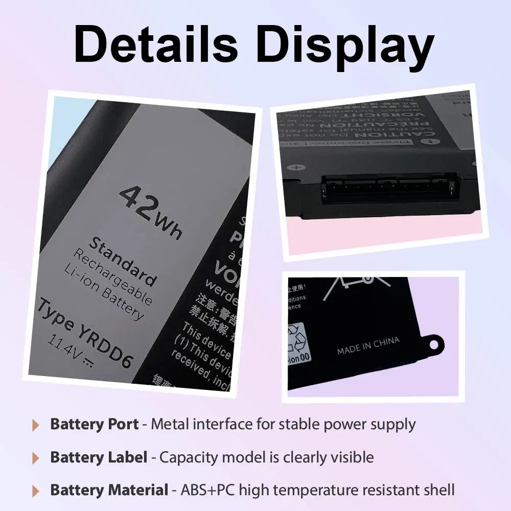 YRDD6 Laptop Battery for Dell WDX0R P69G YRDD6 Inspiron 13 15 5000 7000 Series, 5570 7573 5567 7579 7378 5379 5578 5568 7569 view 2