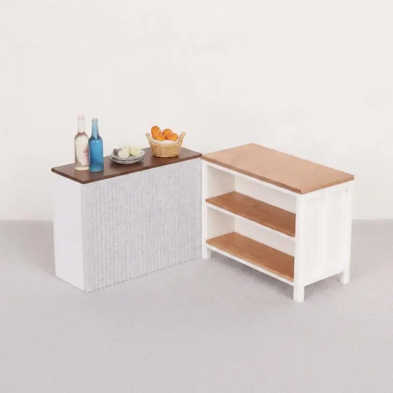 Miniature Sideboard/TV Cabinet 1/12 Dollhouse Storage Rack Scene Decor Toy For Doll House Accessories