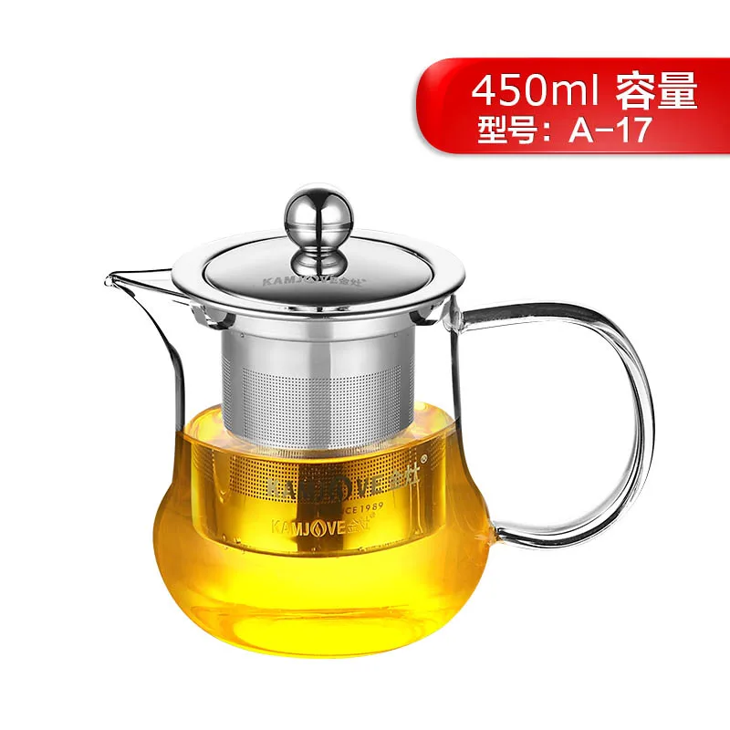 

[GRANDNESS] Kamjove A-17 Heat Resistant Clear Glass Teapot W/h Stainless Steel Infuser 450ml Glass Tea Pot Kamjove