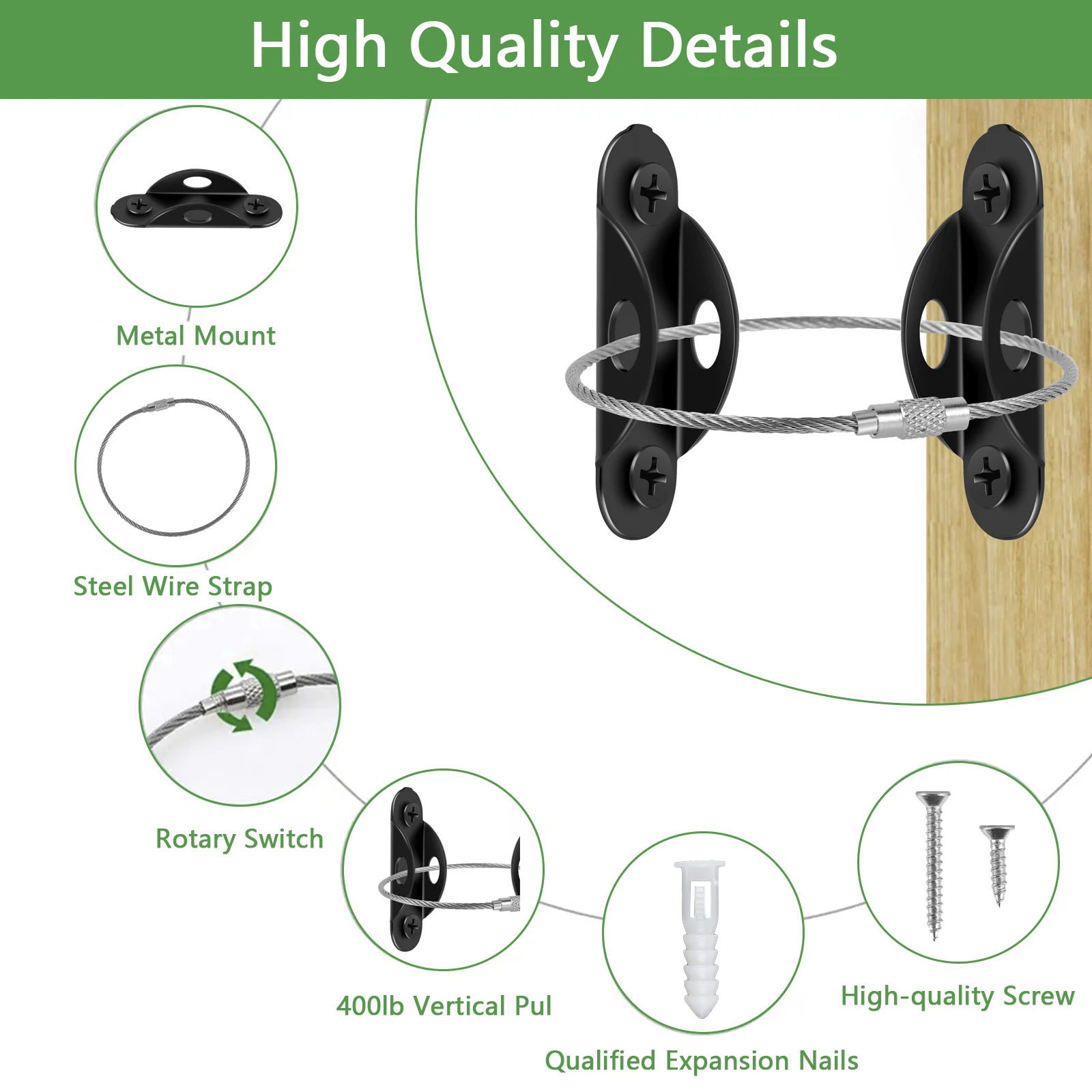 10개입 가구 고정장치, 넘어짐 방지 가구 고정장치, 금속 가구 벽 고정장치, 400파운드 가구 지진 고정장치