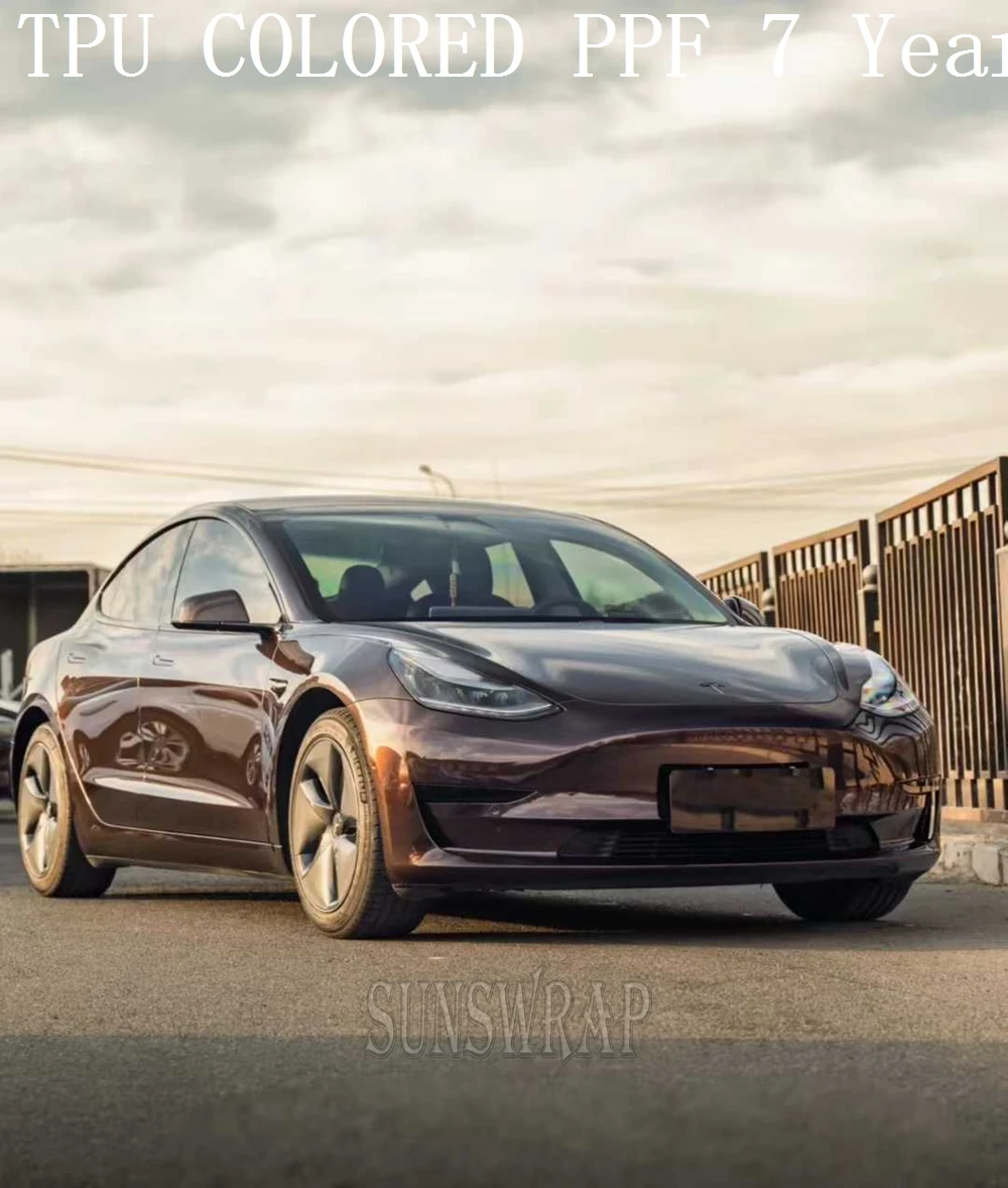 

Glossy Peach Wood Red TPU PPF Protective Film Car Paint Protection Film for Classic Cars & Motorcycles 5x52ft/roll