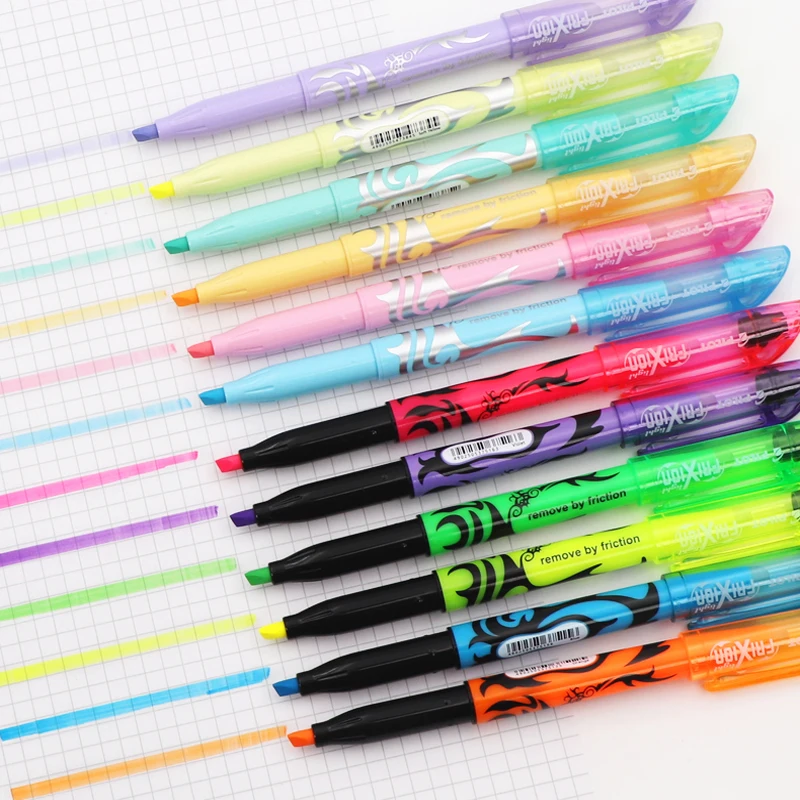 PIuno SW-FL Frixion 6/12pcs Surligneur Effaçable Pastel document Fluorescent Marqueur Stylo 12 Couleurs Japon