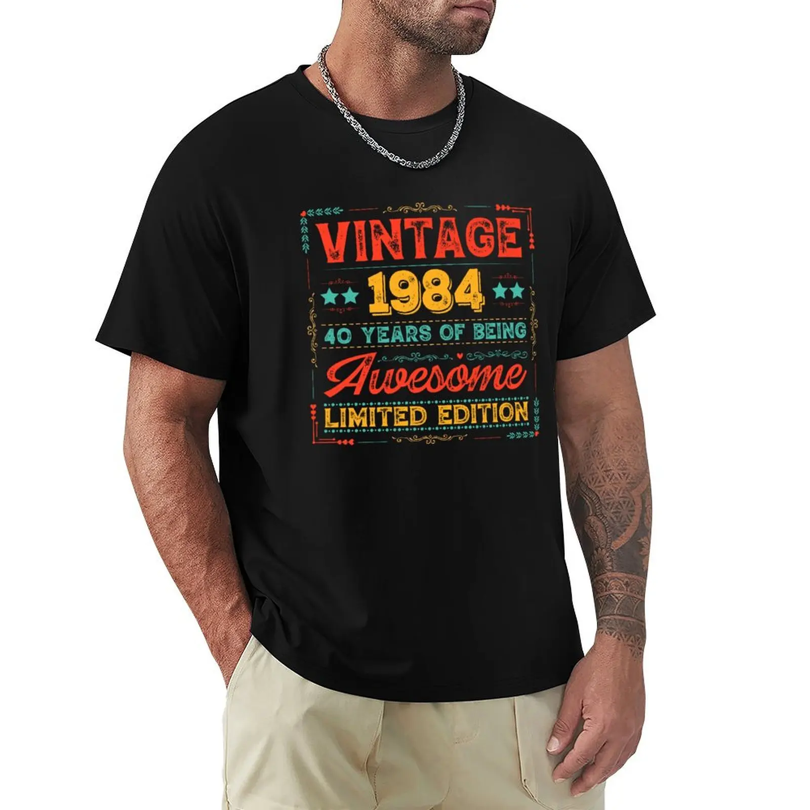 

Vintage 1984 Made in 1984 40th Birthday 40 Years Old T-Shirt man t shirt Funny t-shirt sublime blanks men workout shirt