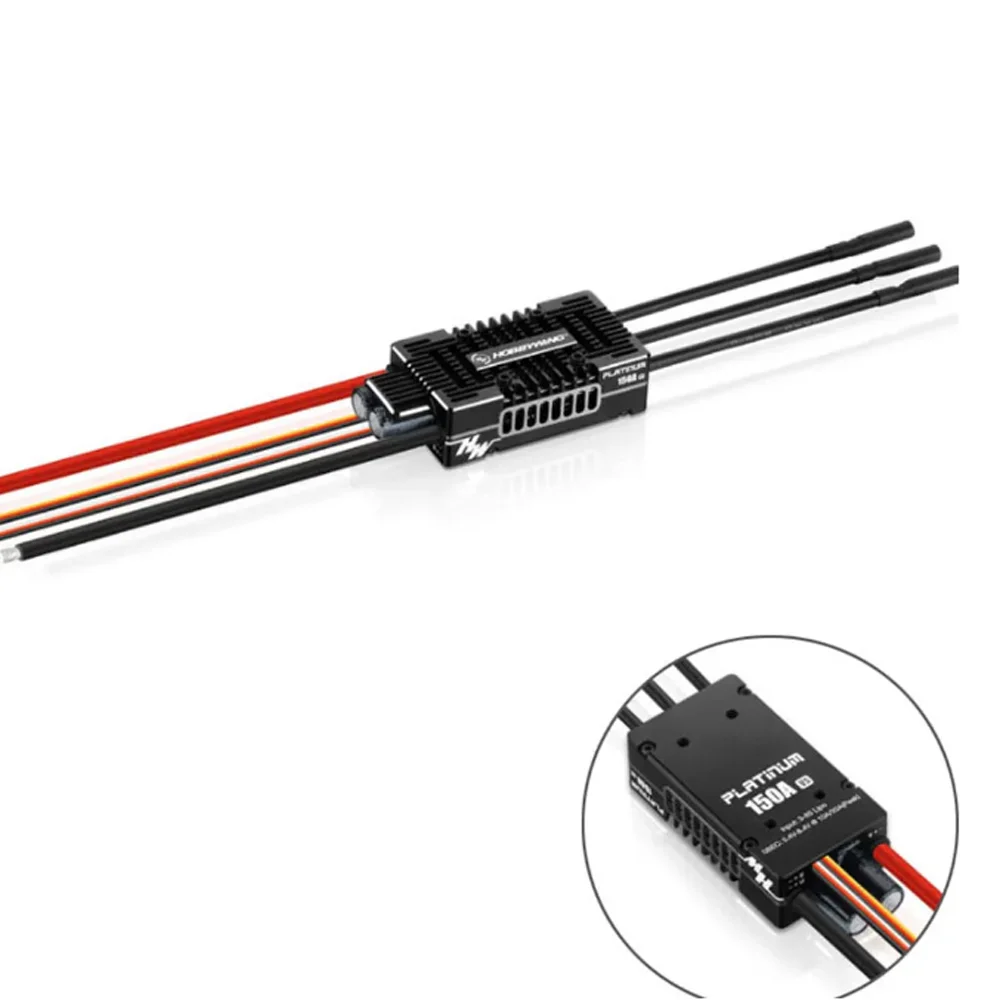 Hobbywing Platinum HV 150A V5 3-8S Switchable 5-8V/10A BEC Brushless ESC Speed Controller For RC Fix-wing 3D Flying Quadcopter