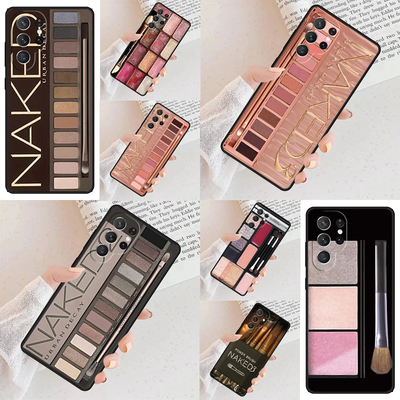 Compact Make Up Set Hot Eye Shadow Phone Case For Samsung Galaxy S24 S23 S22 S21 Ultra S10 Note 10 Pro S20 Plus FE S9 S8 Cover