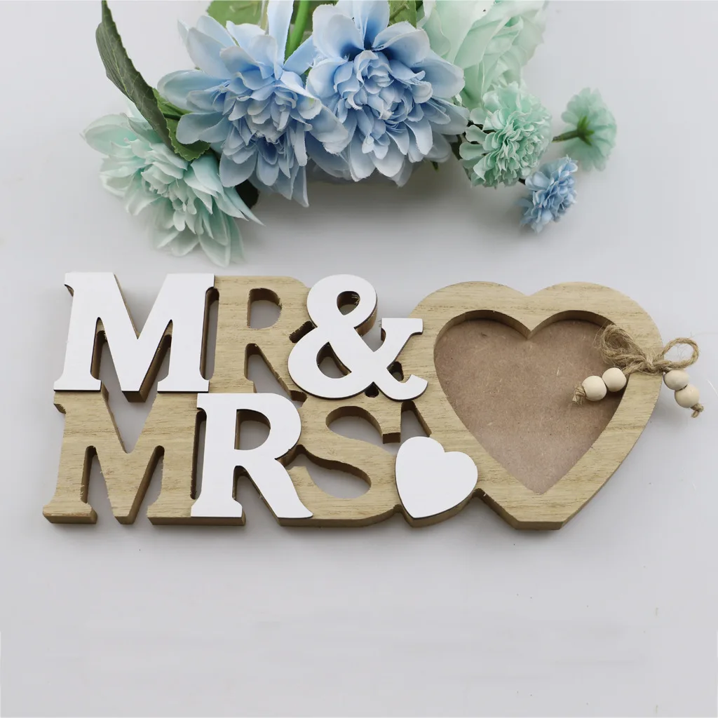 1PC Wooden Love Photo Frame Crafts for Wedding Love Photo Family Valentine\'s Day English Letter Photo Frame Home Table Decora