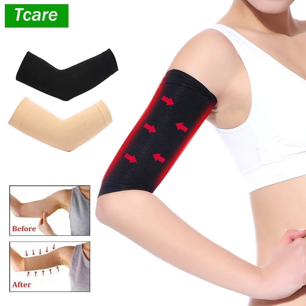 Tcare 1 Pair New Slimming Arm Sleeves Arm Elastic Compression Arm Shapers Sport Fitness Arm Shapers for Women Girls Weight Loss