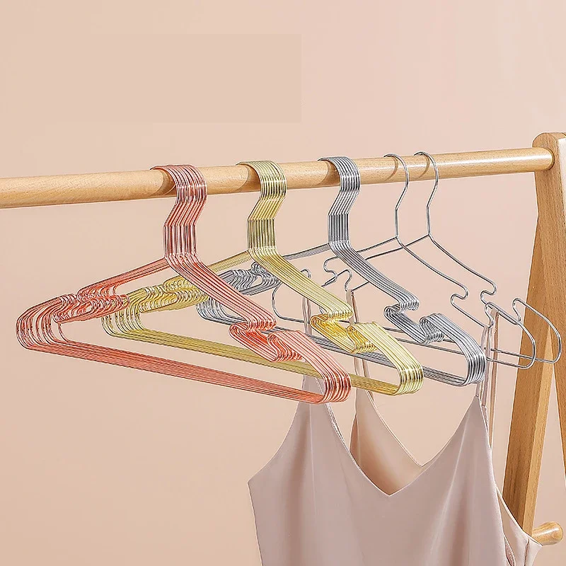 10/20/30 Pack Wholesale Metal Hanger,Durable Space Saving Drying Rack for Dress Bra,Gold Simple Stainless Steel Closet Organizer