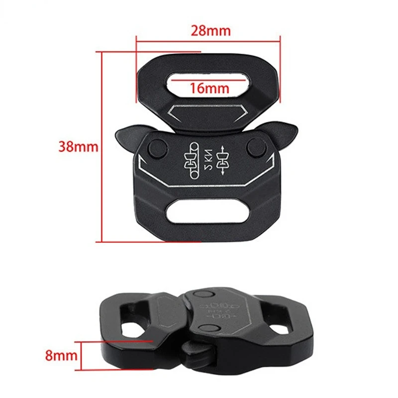 Plating Black 16mm Adjustable Metal Clip Buckles For Bags Hardware Zinc Alloy Quick Release Buckles For Tactical Webbing Belts