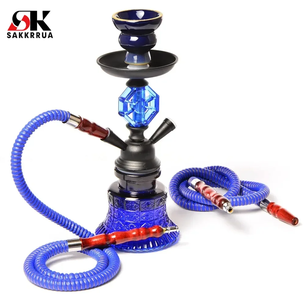 

Arabic Hookah, Double Tube Glass Hookah Accessories, Hookah Shisha for Bar, 1 Set