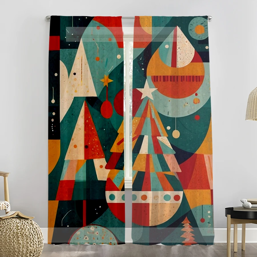 2PCS Christmas Curtains, Geome - огляд і ціна Curtain Rods